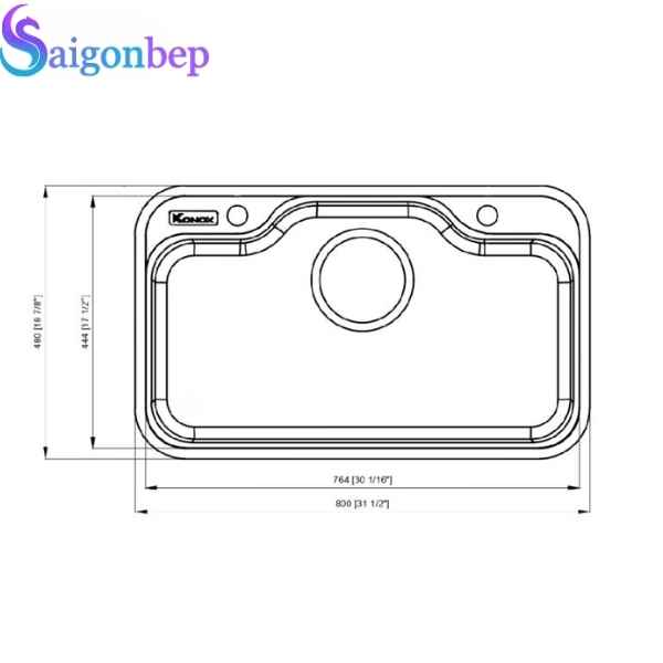 Chậu rửa bát chống xước Konox Dekor 8048SU