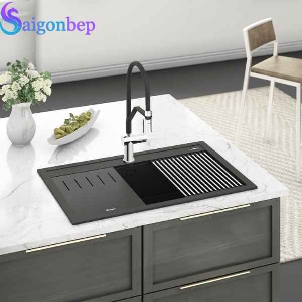 Chậu rửa bát đá 1 hố Konox Terra 860S Black