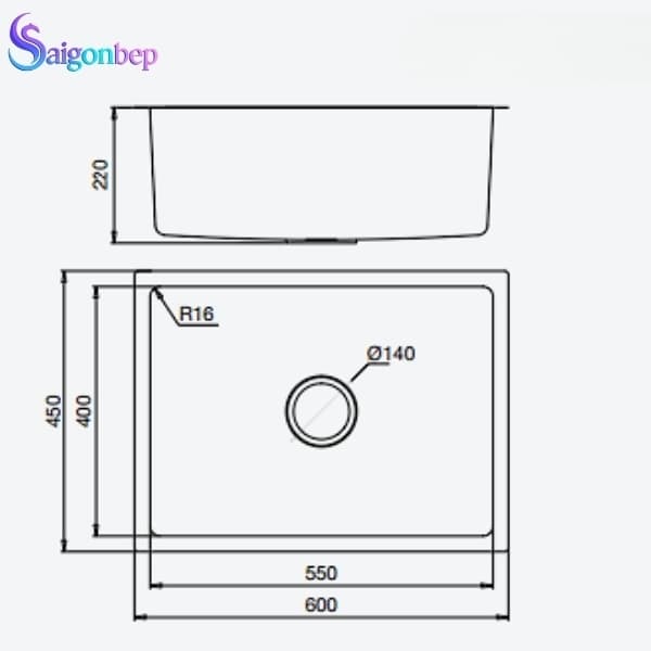 Chậu rửa bát Kluger KU6045FS Basic