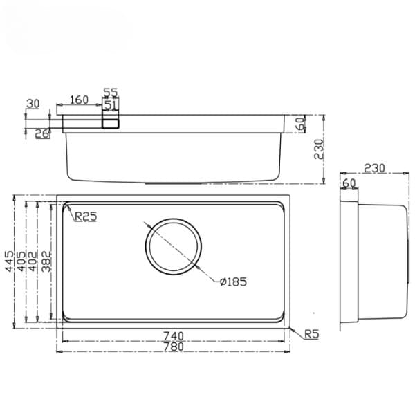 Chậu rửa bát Kluger KU78/8844FS