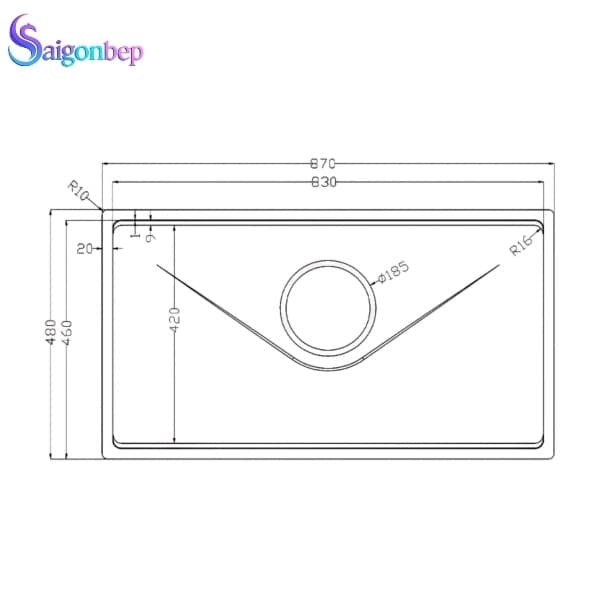 Chậu rửa bát 1 hố Konox Tari 8748SR/SM Full