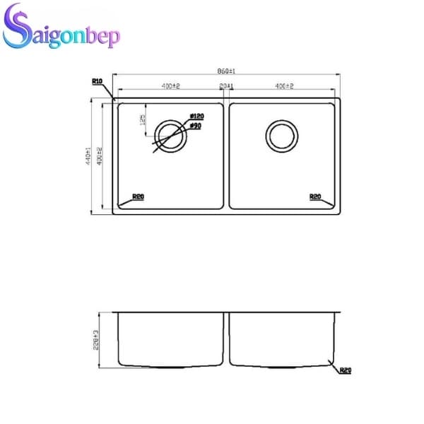 Chậu rửa bát Konox Turkey Sink Vigo 860