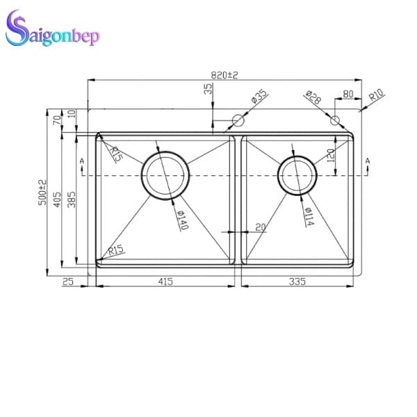 Chậu rửa chén Konox Topmount KN8250TD