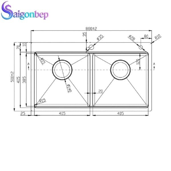 Chậu rửa chén Konox Topmount KN8850TD