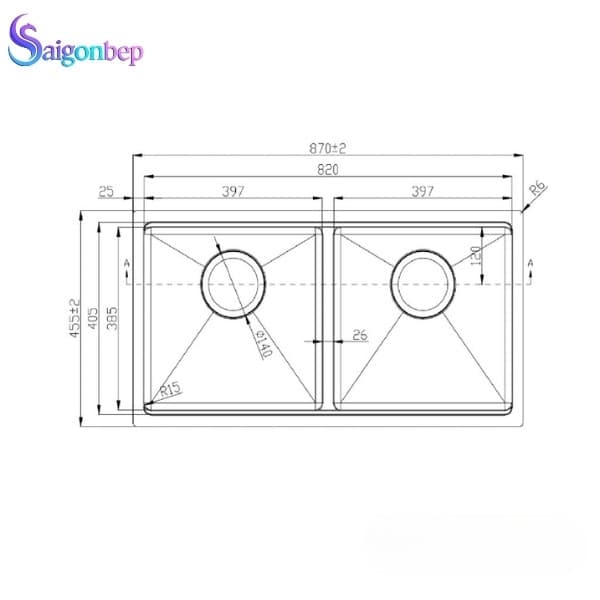 Chậu rửa chén lắp âm Konox KN8745DUB