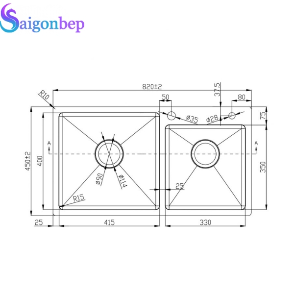 Chậu rửa chén Konox KN8245DO
