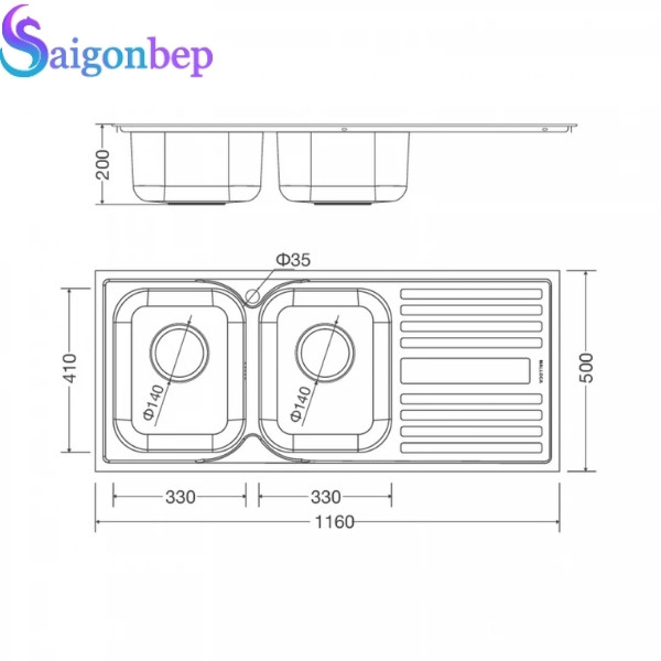 Chậu rửa chén Malloca MS 1025R NEW