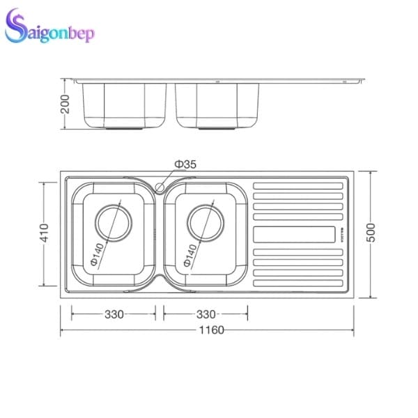 Chậu rửa chén Malloca MS 1025R/L NEW