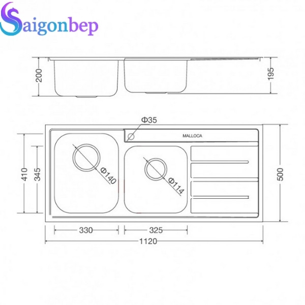 Chậu rửa chén Malloca MS 1027R NEW
