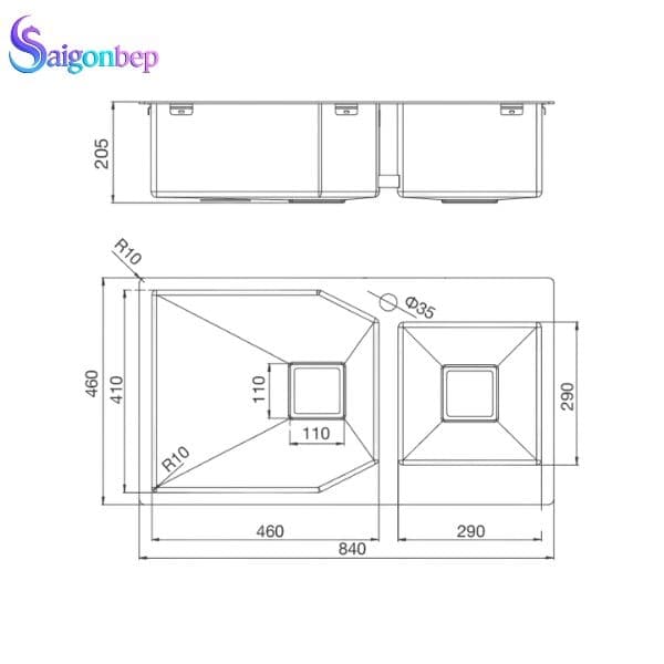 Chậu rửa chén Malloca MS 610T
