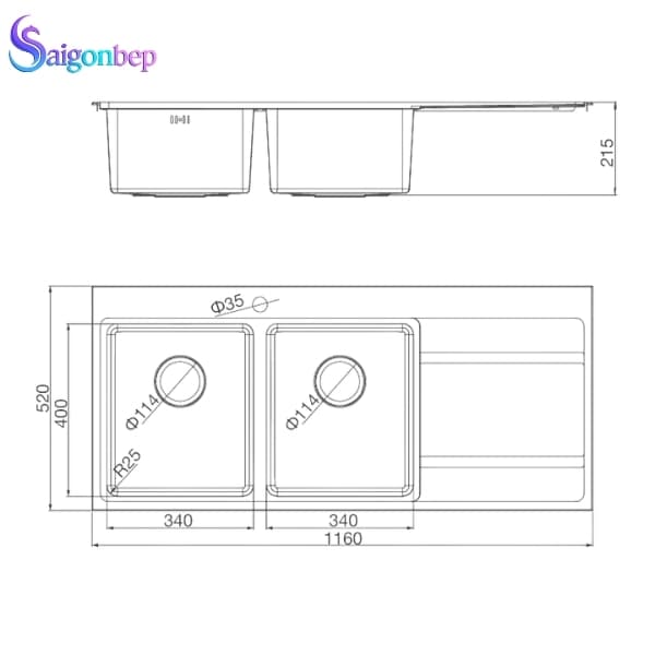 Chậu rửa chén Malloca MS 7818