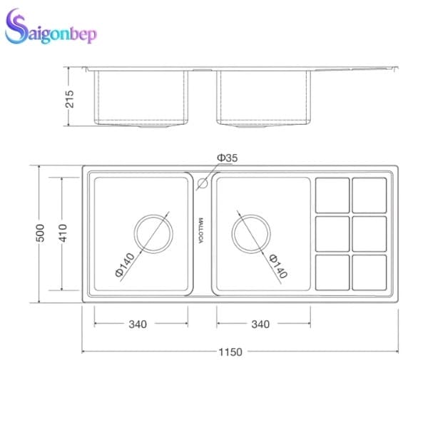 Chậu rửa chén Malloca MS 8815R/L