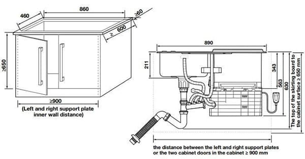Chậu rửa kết hợp máy rửa chén Hafele HDW-SD90A 539.20.530