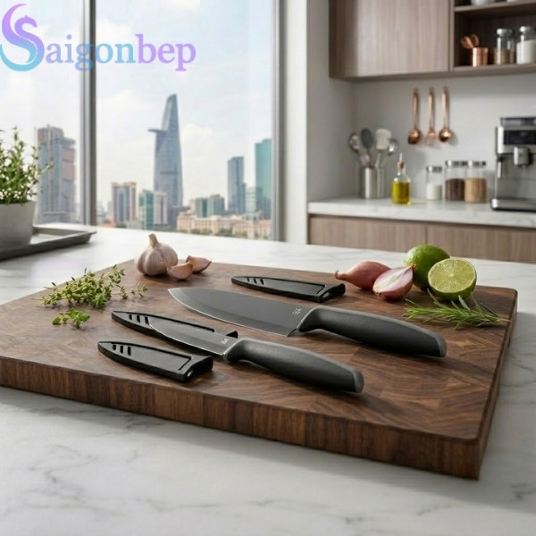 Dao bếp WMF Touch set 2 chiếc màu đen