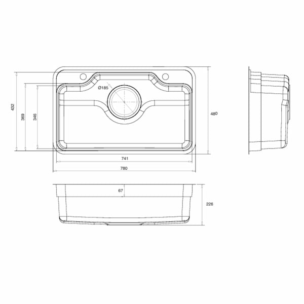 Chậu rửa bát 1 hố Kluger KF7848FS–S78