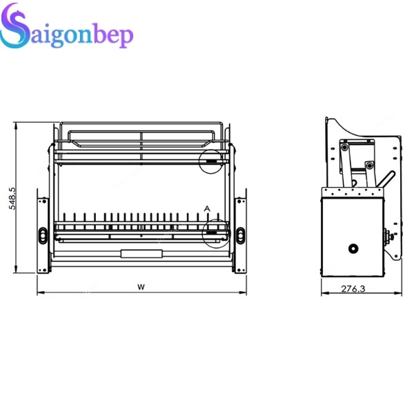 Giá nâng hạ chén đĩa inox bóng mạ crom eurogold EUI160