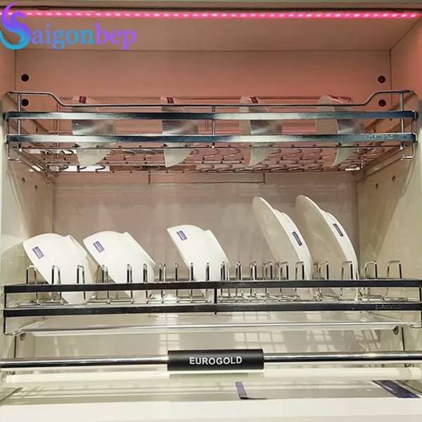 Giá nâng hạ chén đĩa inox bóng mạ crom eurogold EUI160