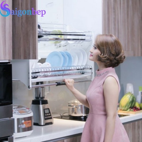 Giá nâng hạ chén đĩa inox bóng mạ crom eurogold EUI170