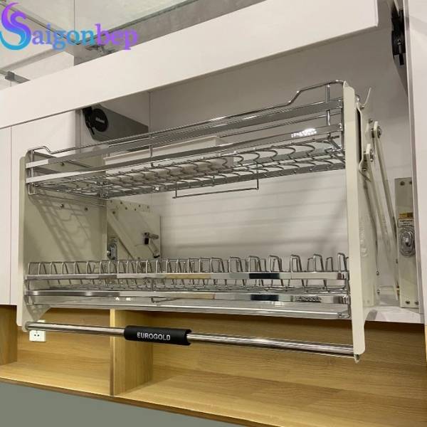 Giá nâng hạ chén đĩa inox bóng mạ crom Eurogold EUI180