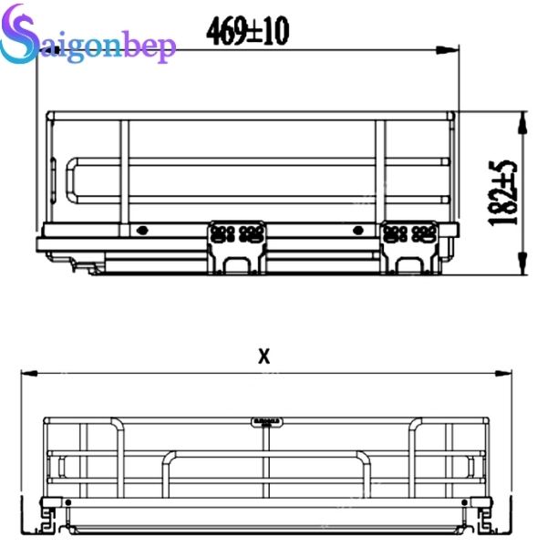 Giá xoong nồi nan oval âm tủ - gắn cánh EUROGOLD EPV5060F