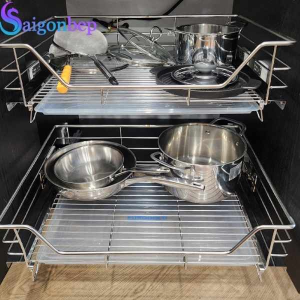 Giá xoong nồi nan oval âm tủ - gắn cánh EUROGOLD EPV5060F