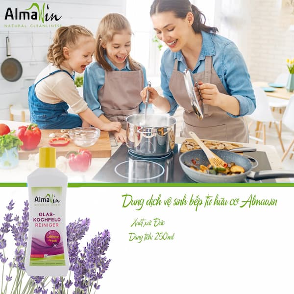 Kem Tẩy Sạch Bếp Từ Almawin Hữu Cơ Hương Lavender 250ml