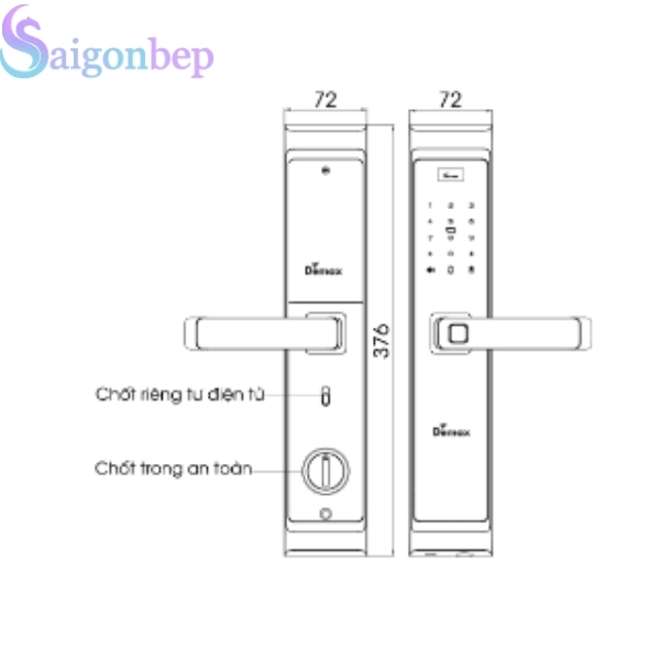 Khóa Thông Minh Demax EL-MS88 BN Đen Nano Chống Nước IP66