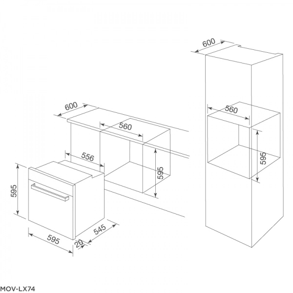 Lò nướng điện âm tủ Malloca MOV-LX74