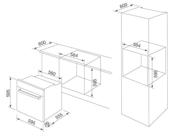 Lò nướng kết hợp vi sóng âm tủ Malloca MOV-72 CB