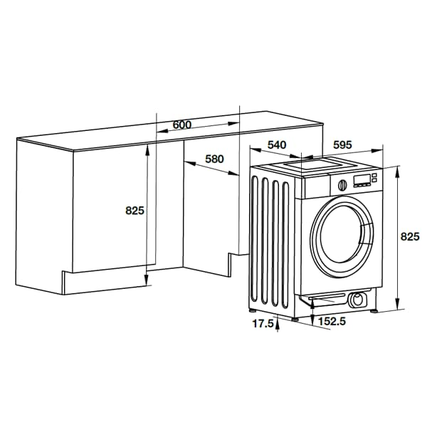 Máy giặt âm tủ 8kg Hafele HW-B60A 538.91.080