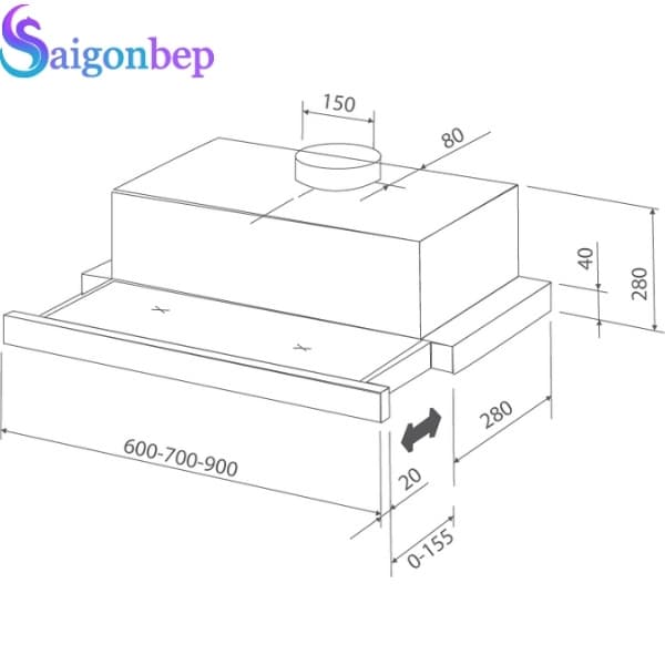 Máy hút mùi âm tủ Malloca H204.7