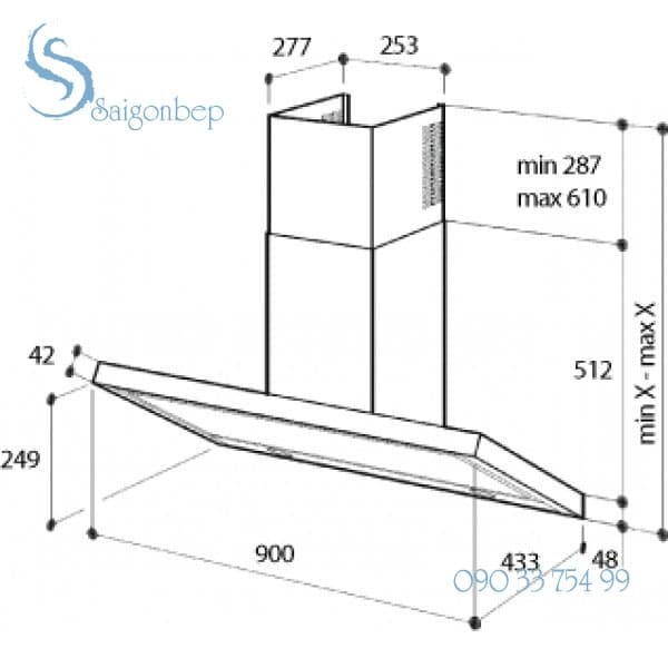 Máy hút mùi Brandt AD770XE1