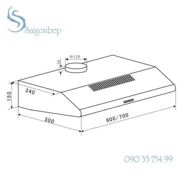 Máy hút mùi EUROSUN EH-70CF19B
