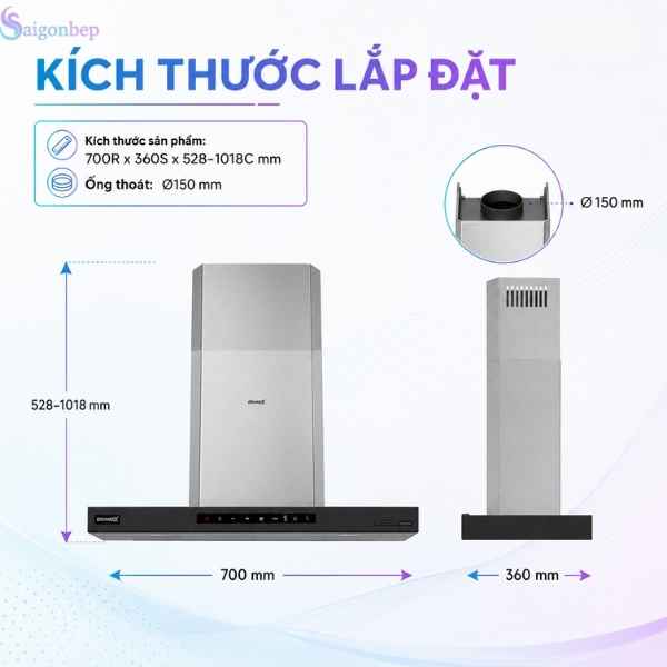 Máy hút mùi GrandX GX H70T68B/H90T68B
