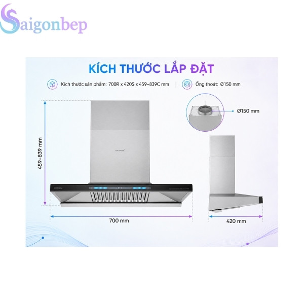 Máy hút mùi GrandX GX H70T81B/H90T81B