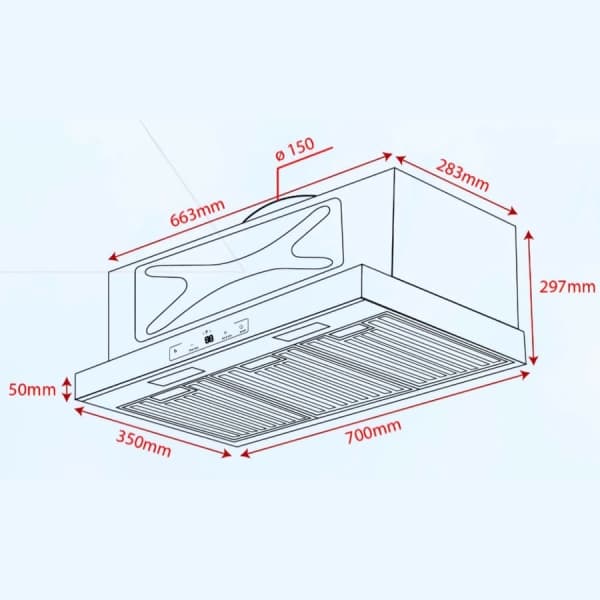 Máy hút mùi Kocher Turbo X-350D công suất lớn