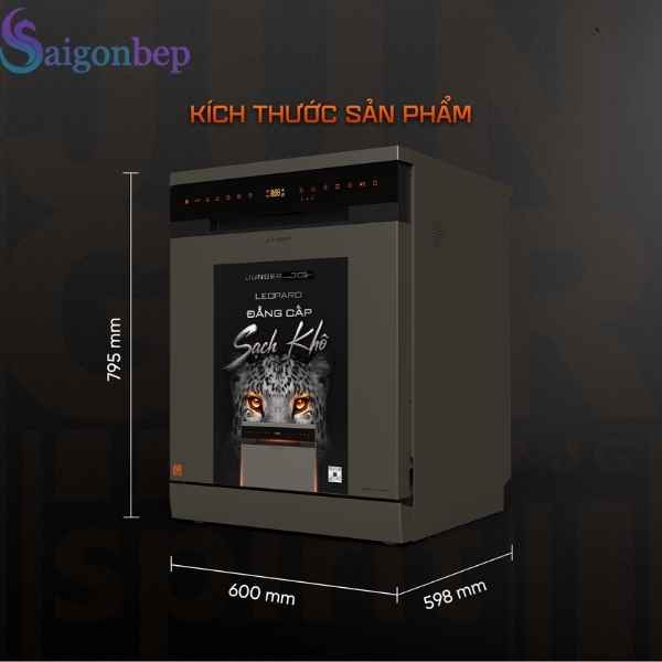 Máy rửa bát 15 bộ Junger Leopard DWJ-163-MS
