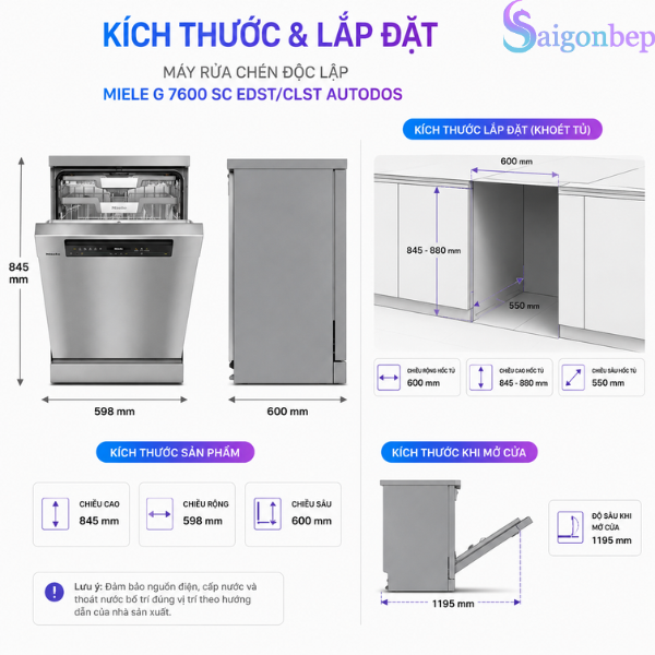 Máy rửa bát độc lập Miele G7600 SC EDST/ CLST AutoDos