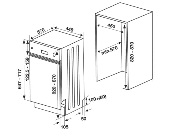 Máy rửa chén âm bán phần Hafele HDW-HI45A 533.23.275