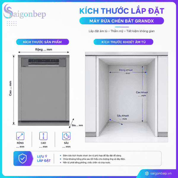 Máy Rửa Chén GrandX SMI8GX82 Series 8