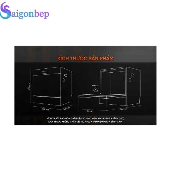 Máy rửa chén Junger DWJ-136-VG