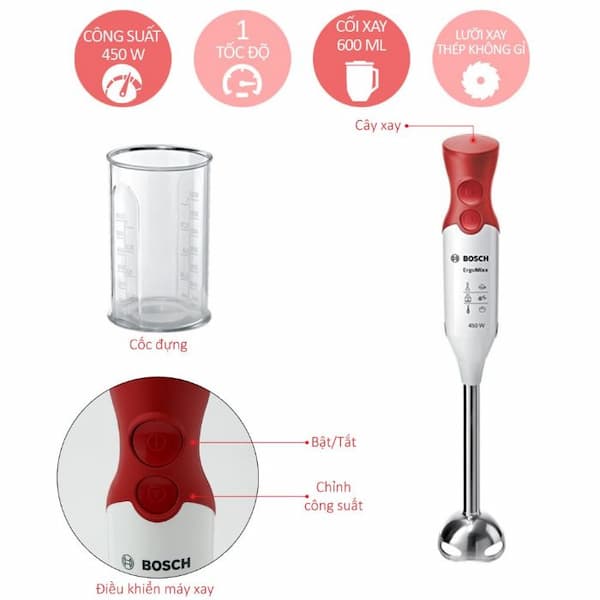 Máy xay cầm tay đa năng Bosch MSM64110