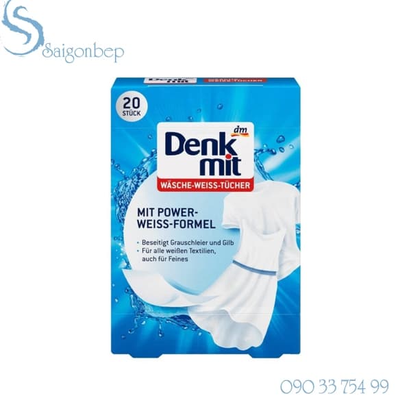 Miếng giặt tẩy trắng quần áo Denkmit 20 miếng