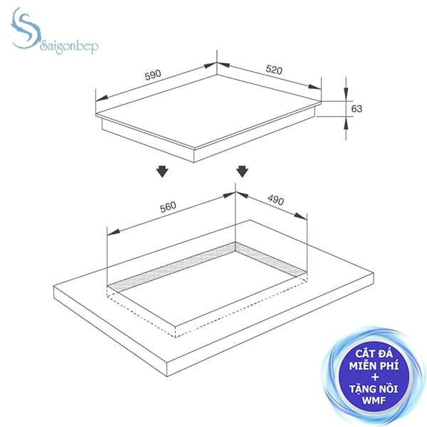 Bếp từ âm 4 vùng nấu Malloca MI 594 LINEAR