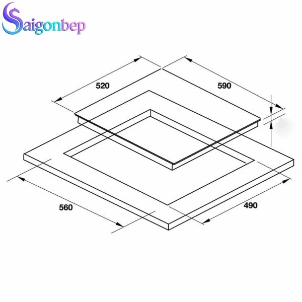 Bếp từ Hafele 3 vùng nấu HC-I6037B 536.61.801