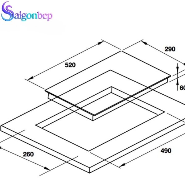 Bếp từ Domino Hafele 2 vùng nấu HC-I302B 536.61.770