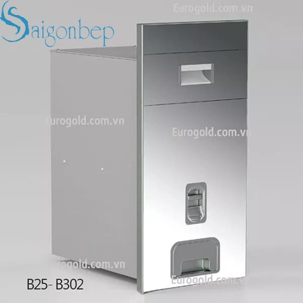 Thùng gạo mặt gương nút nhấn Eurogold B302