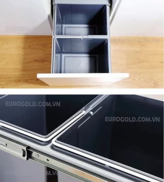 Thùng rác gắn cánh âm tủ bếp Eurogold BL300