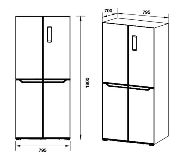 Tủ lạnh 4 cửa Hafele HF-MULB 534.14.050