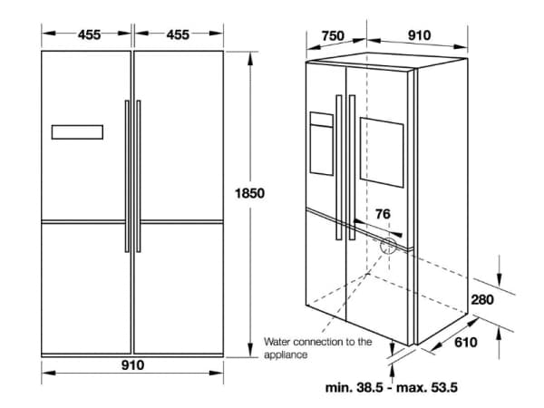 Tủ lạnh 4 cửa Hafele HF-SBSIC 539.16.230